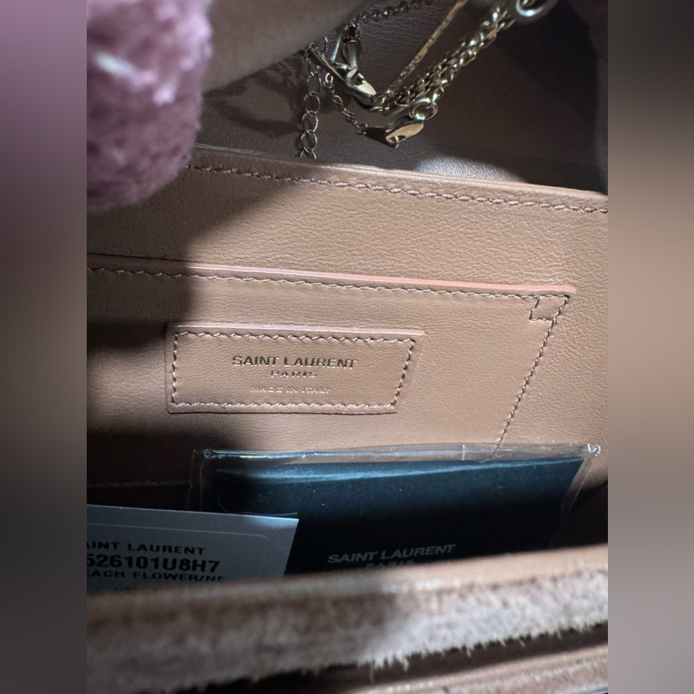 SALE🍒🤍 SAINT LAURENT solferino medium quilted suede and spazzolato leather bag 🤍 - Picture 13 of 16